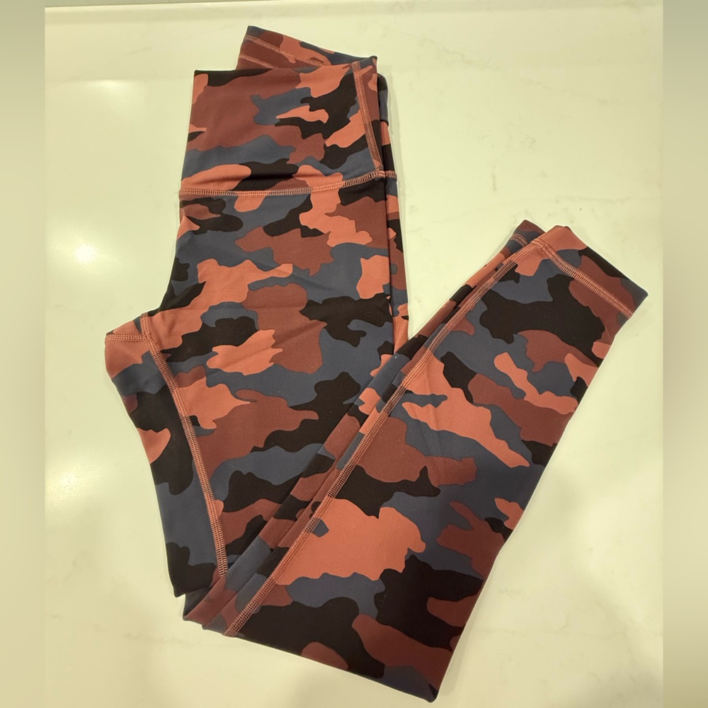 Lululemon Athletica Orange and Blue Leggings